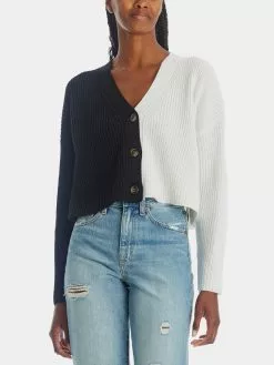 Steve Madden Paxton Cropped Colorblock Cardigan