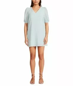 Steve Madden Fields Of Gold Textured Stripe Gauze Shift Dress