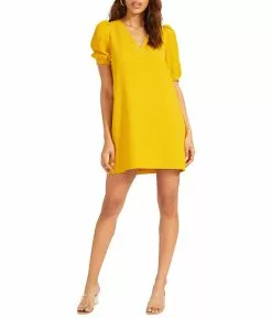 Steve Madden Fields Of Gold Textured Stripe Gauze Shift Dress