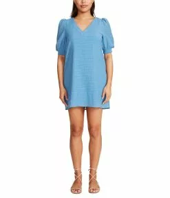 Steve Madden Fields Of Gold Textured Stripe Gauze Shift Dress