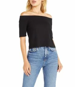 Steve Madden Another Day Shoulder Top - Off-the-Shoulder Knit Top