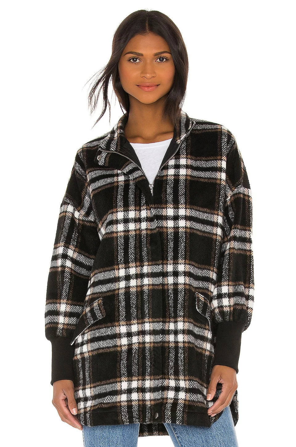 Steve Madden Plaid Times Coat Black - Image 2