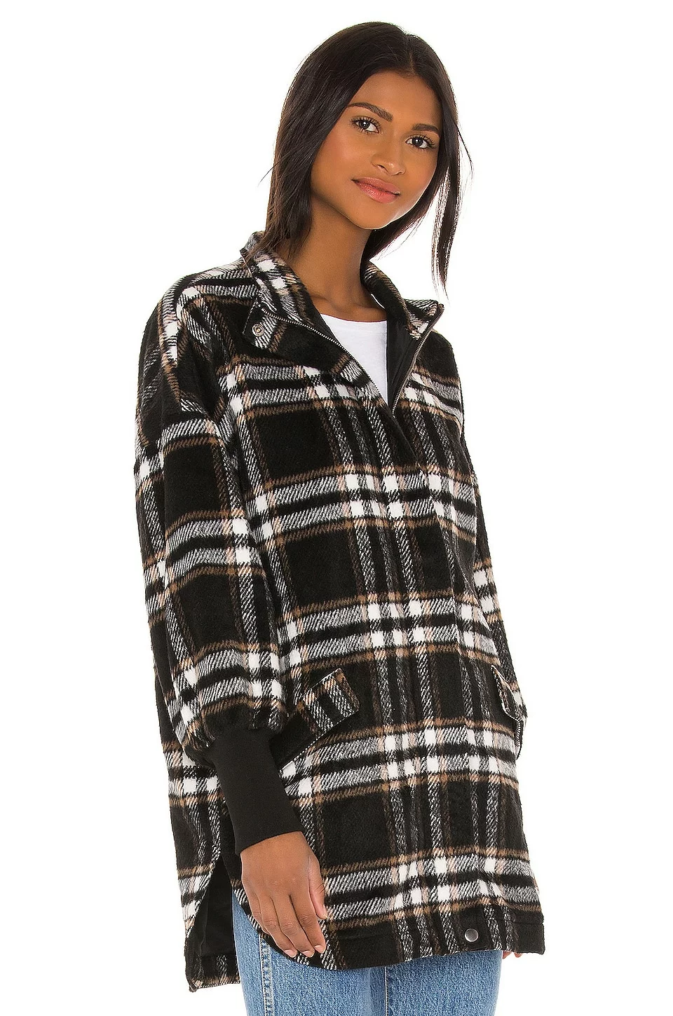 Steve Madden Plaid Times Coat Black - Image 3