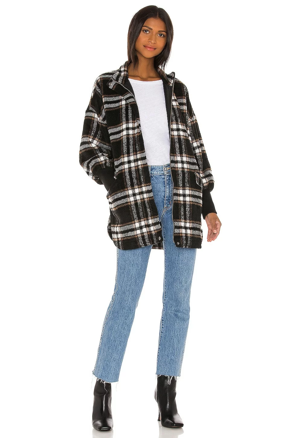 Steve Madden Plaid Times Coat Black - Image 5